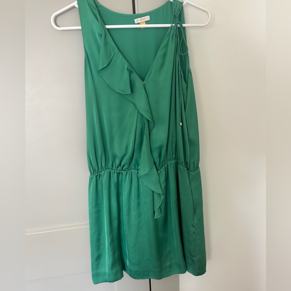Leifsdottir Asymmetrical Green Dress